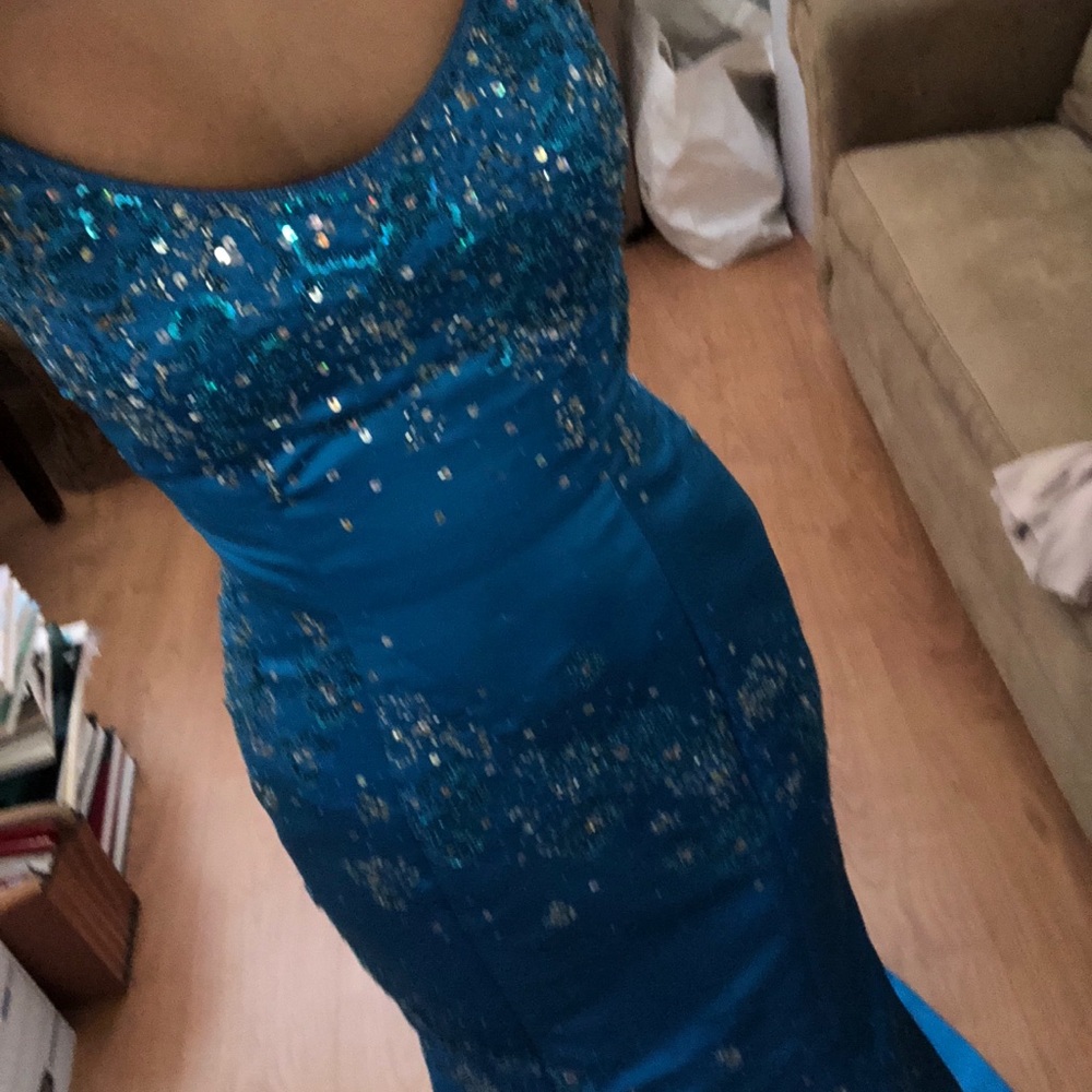 Blue Trumpet Pageant Dress / Prom Dress, size small - Picture 1 of 9